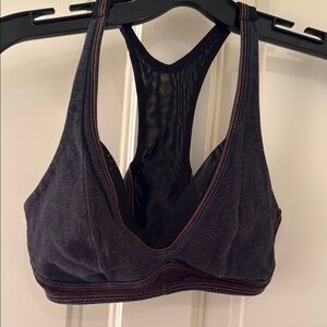 lululemon grey Sports Bra with Red, Blue & Orange Stitching - size 4
